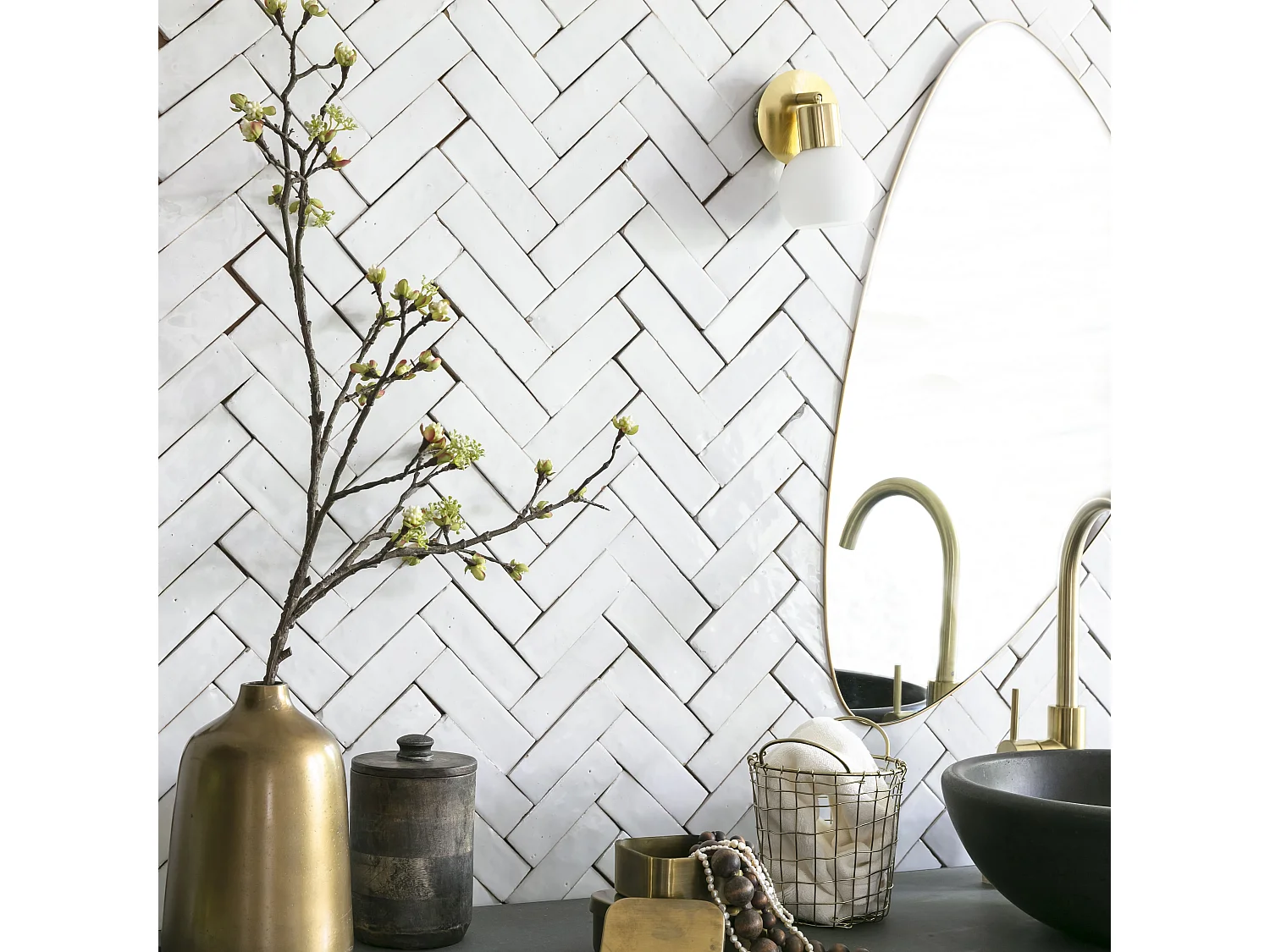 Carrelage Zellige Marocain Blanc Neige 5x15 cm (vendu par 1 m²) - RO'MA NATURE