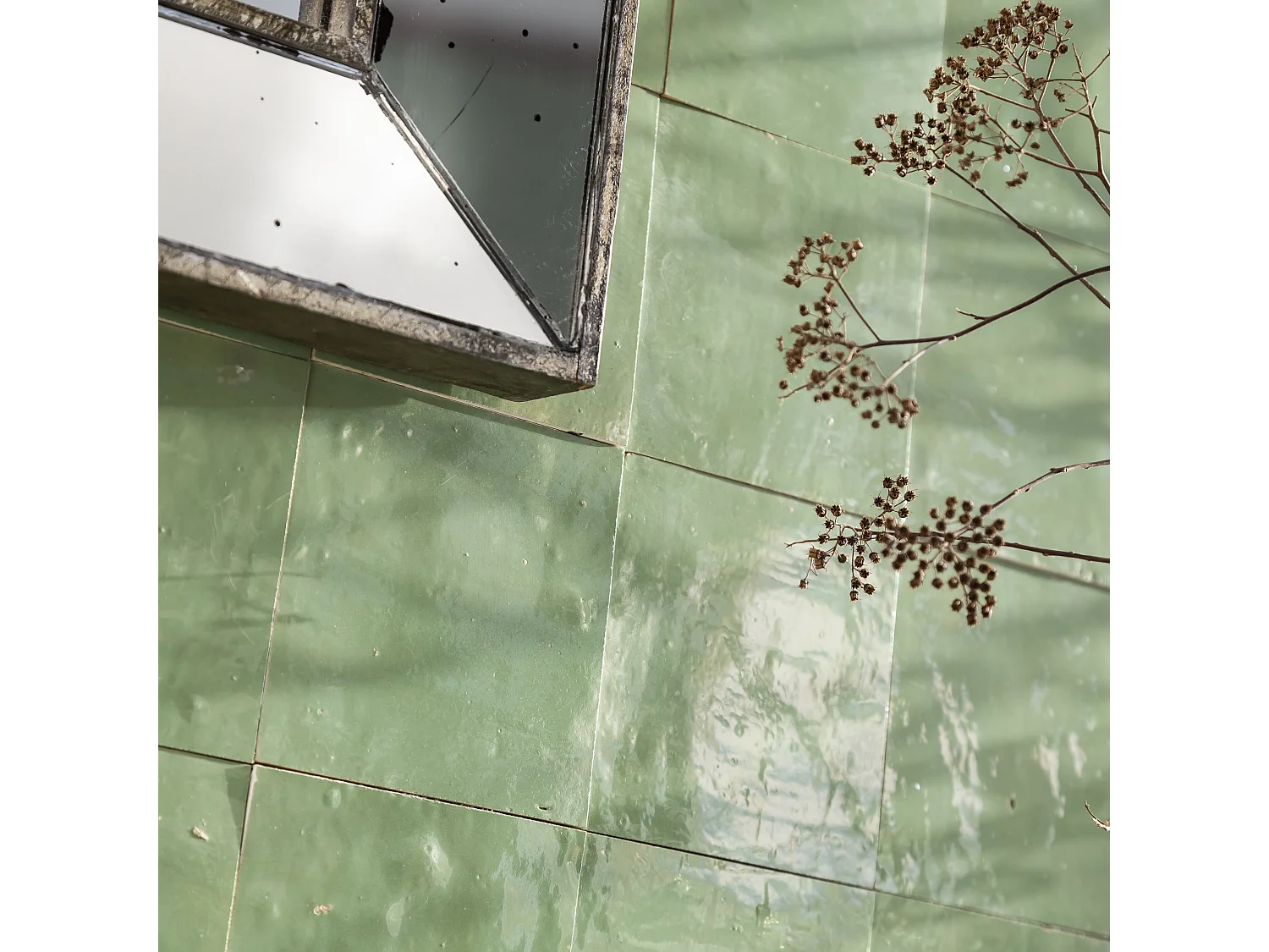 Carrelage Zellige Marocain Vert Amande 10x10 cm (vendu par 1 m²) - RO'MA NATURE