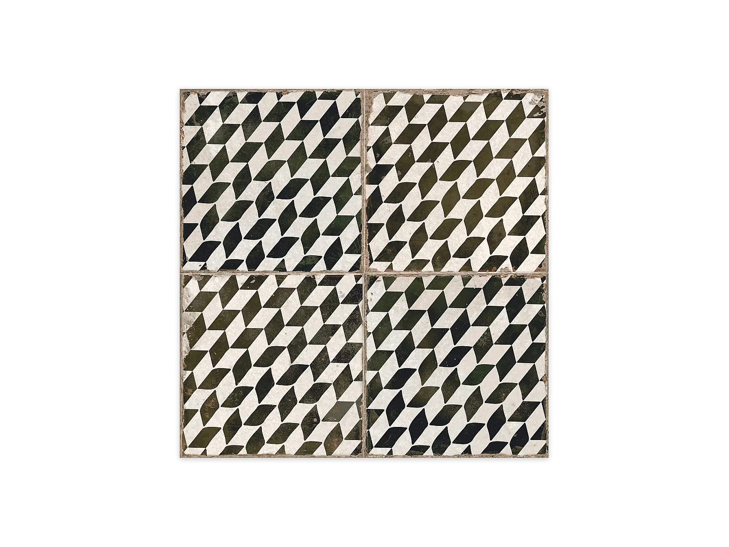 Carrelage Vintage effet Carreau ciment Noir Chevron 45x45x0,95 cm Rovessa - Sol et mur intérieur (vendu par carton de 1 m²) - RO'MA CARRELAGE
