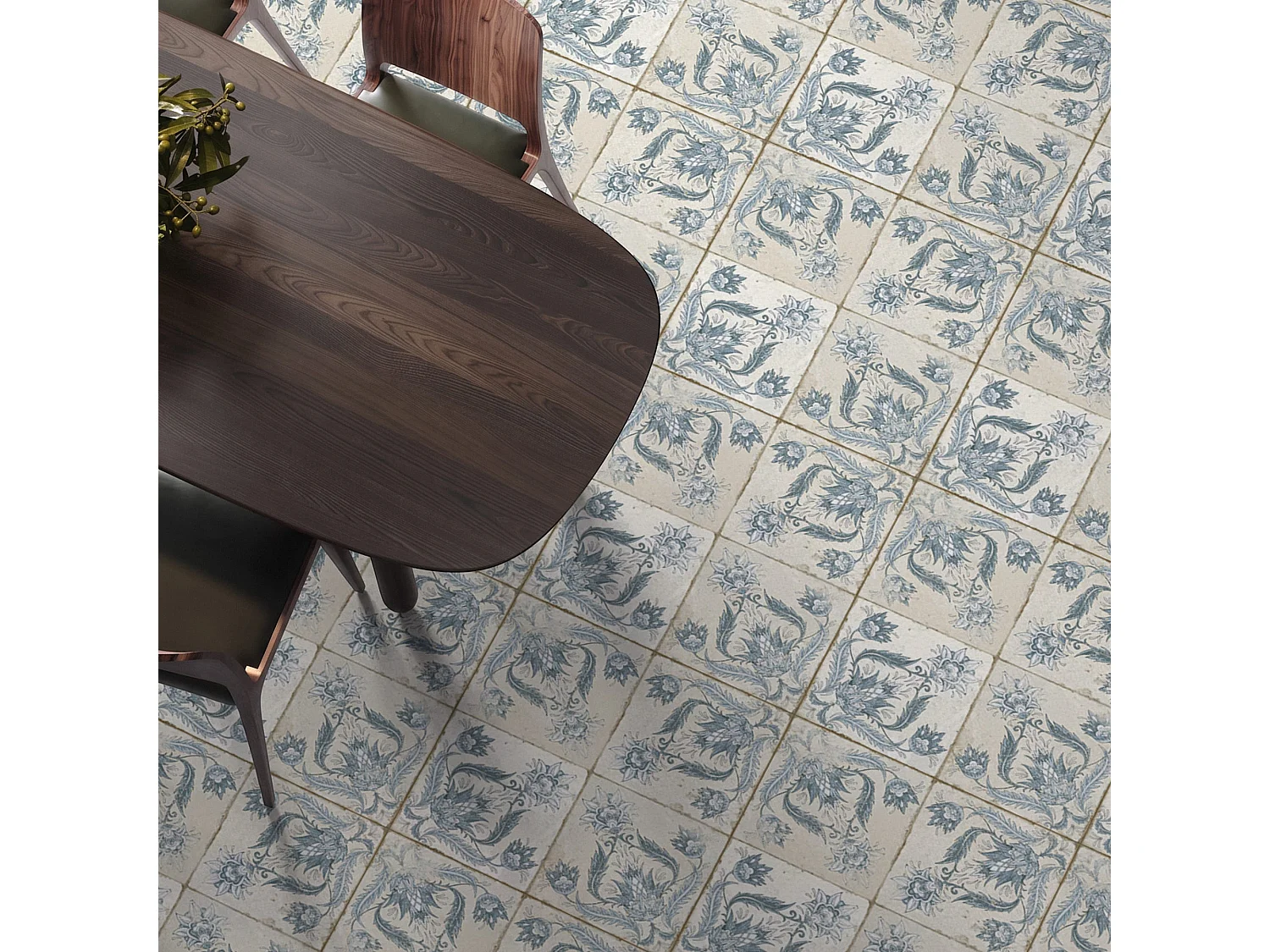 Carrelage Vintage Bleu Leptis 45x45x0,95 cm Camoria - Sol et mur intérieur (vendu par carton de 1 m²) - RO'MA CARRELAGE