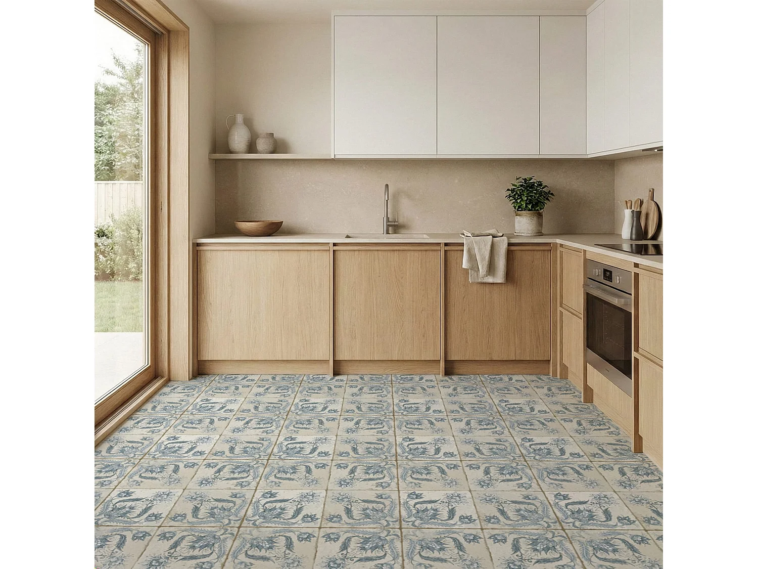 Carrelage Vintage Bleu Leptis 45x45x0,95 cm Camoria - Sol et mur intérieur (vendu par carton de 1 m²) - RO'MA CARRELAGE
