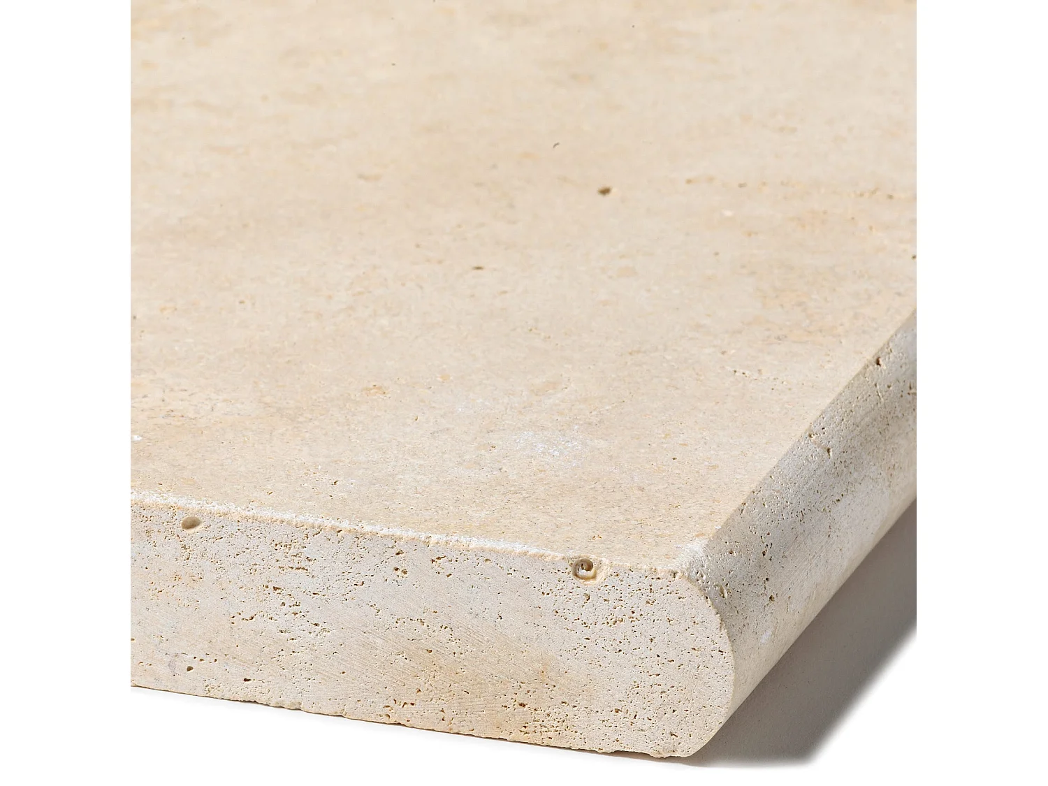 Margelle de piscine Travertin Beige Clair 61x33x3 cm Bord 1/2 Rond (à l'unité) - RO'MA NATURE