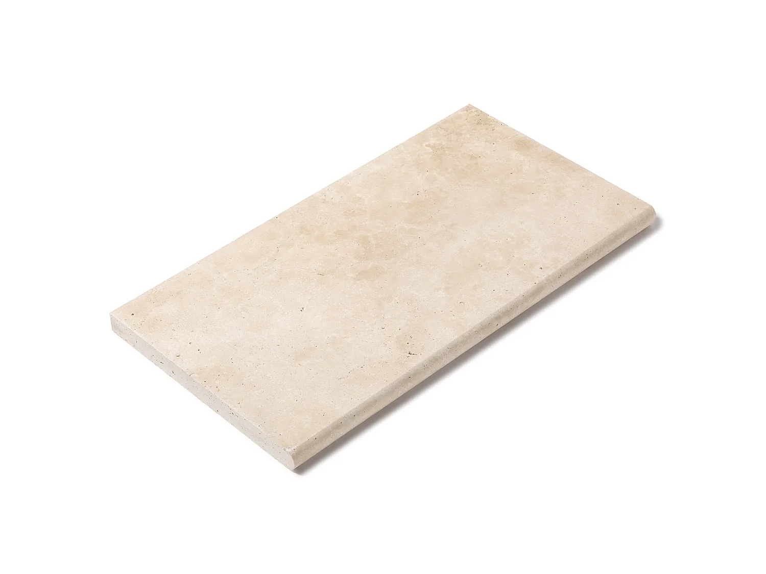 Margelle de piscine Travertin Beige Clair 61x33x3 cm Bord 1/2 Rond (à l'unité) - RO'MA NATURE