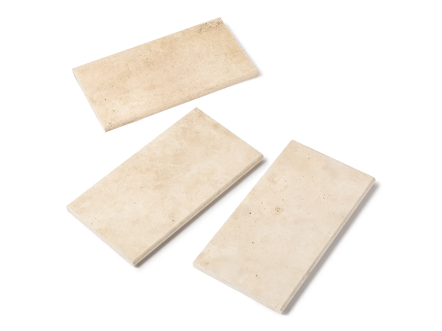 Margelle de piscine Travertin Beige Clair 61x33x3 cm Bord 1/2 Rond (à l'unité) - RO'MA NATURE