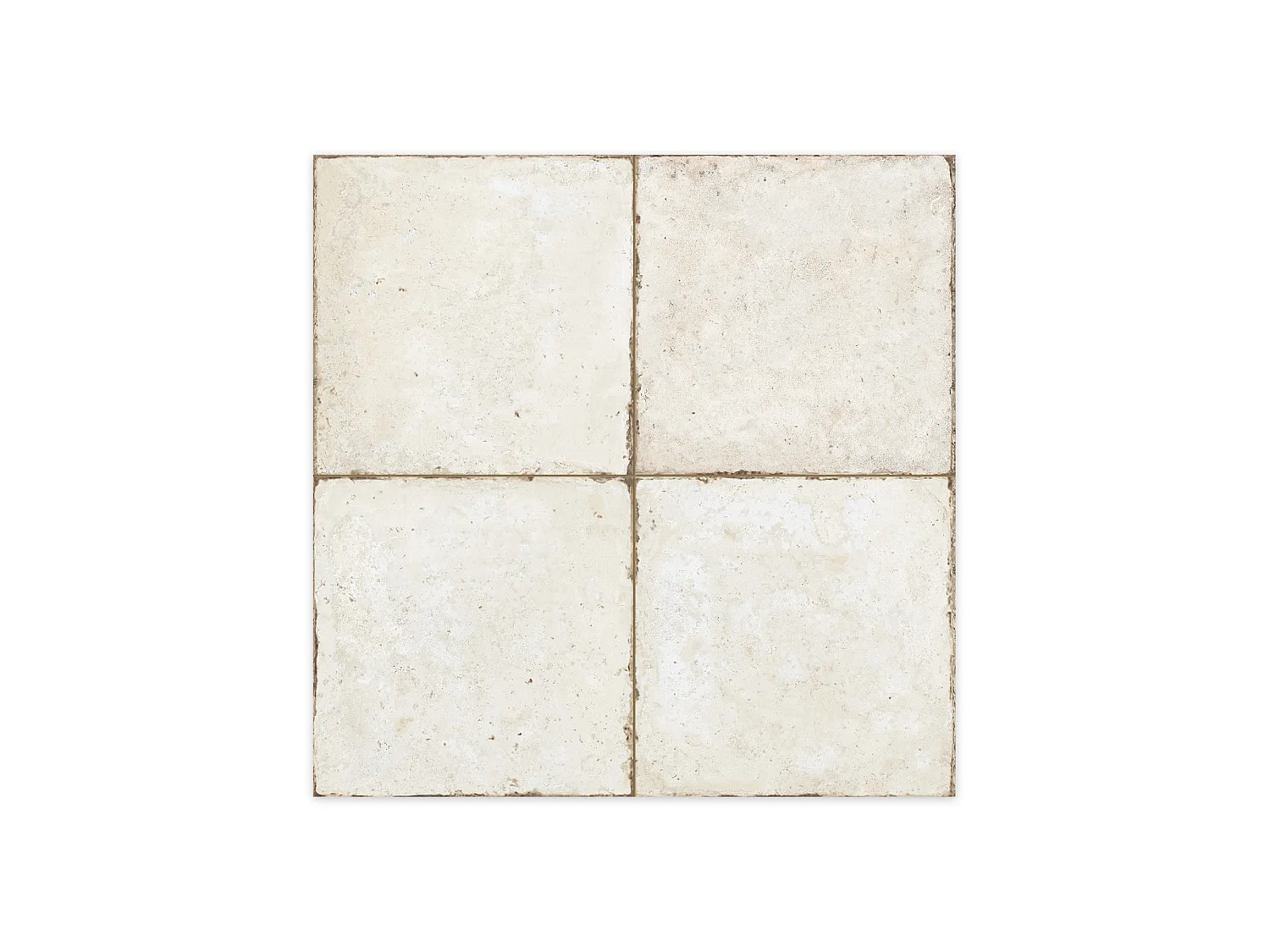 Carrelage Vintage effet Carreau ciment Blanc 45,2x45,2x0,95 cm In&Out Sparta - Sol et mur intérieur et Sol extérieur (vendu par carton de 1,02 m²) - RO'MA CARRELAGE