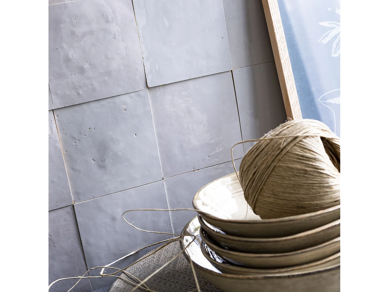 Carrelage Zellige Marocain Gris Clair 10x10 cm (vendu par 1 m²) - RO'MA NATURE