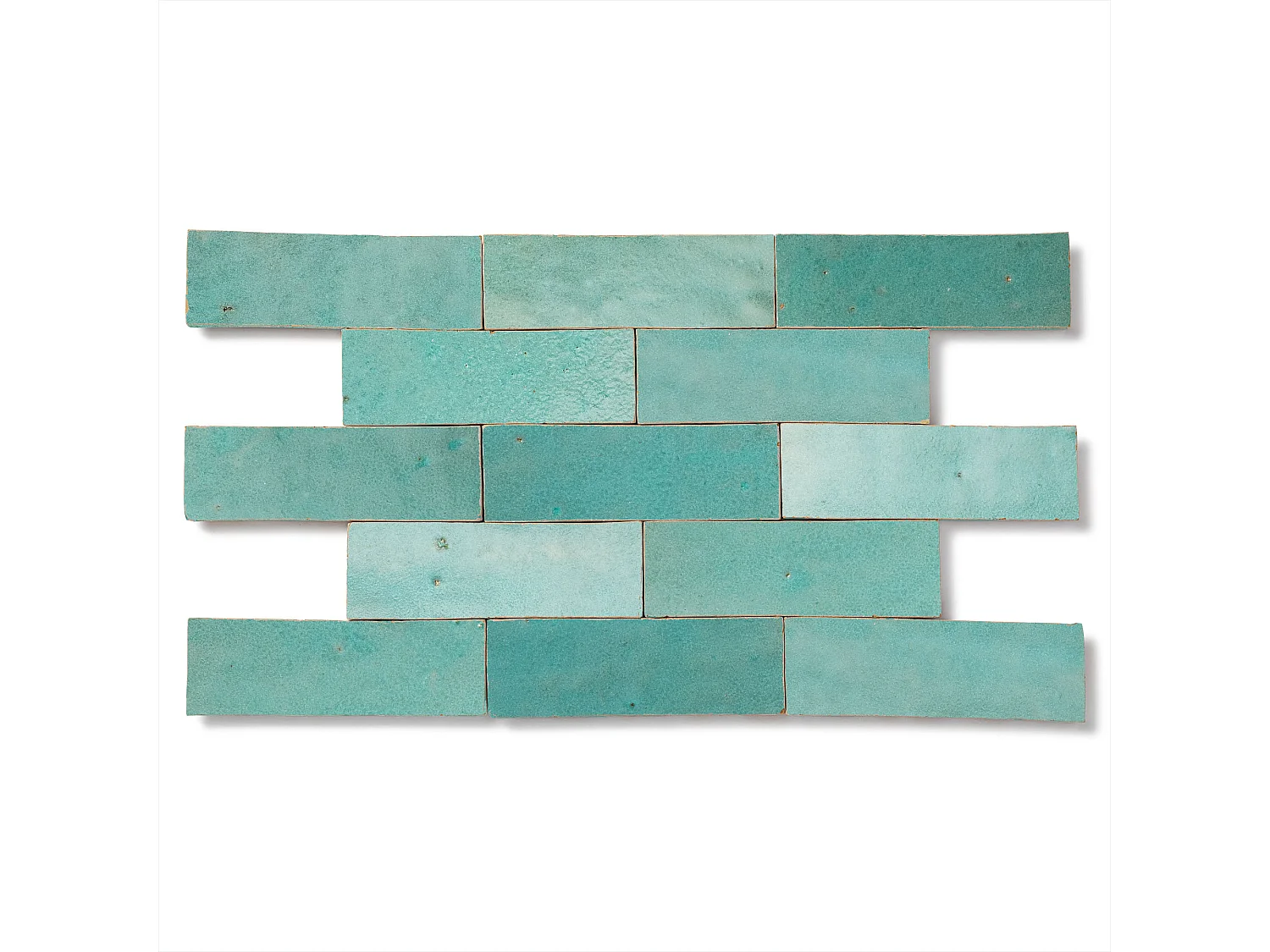 Carrelage Zellige Marocain Vert Pacifique 5x15 cm (vendu par 1 m²) - RO'MA NATURE