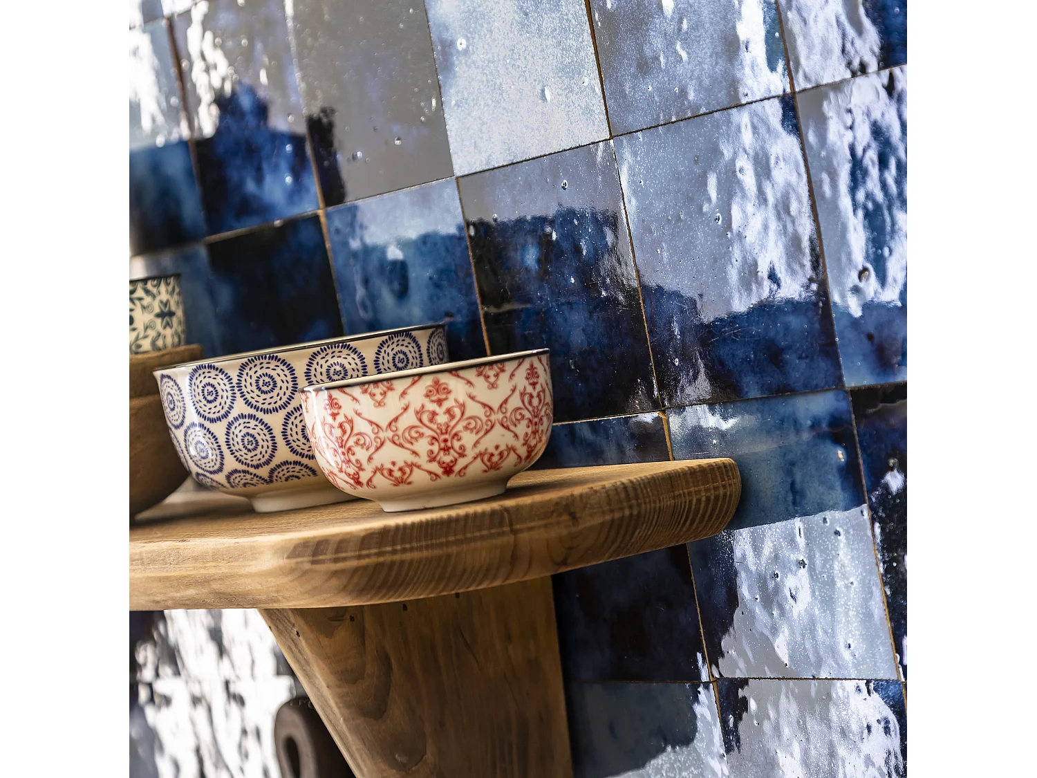 Carrelage Zellige Marocain Bleu Magique 10x10 cm (vendu par 1 m²) - RO'MA NATURE