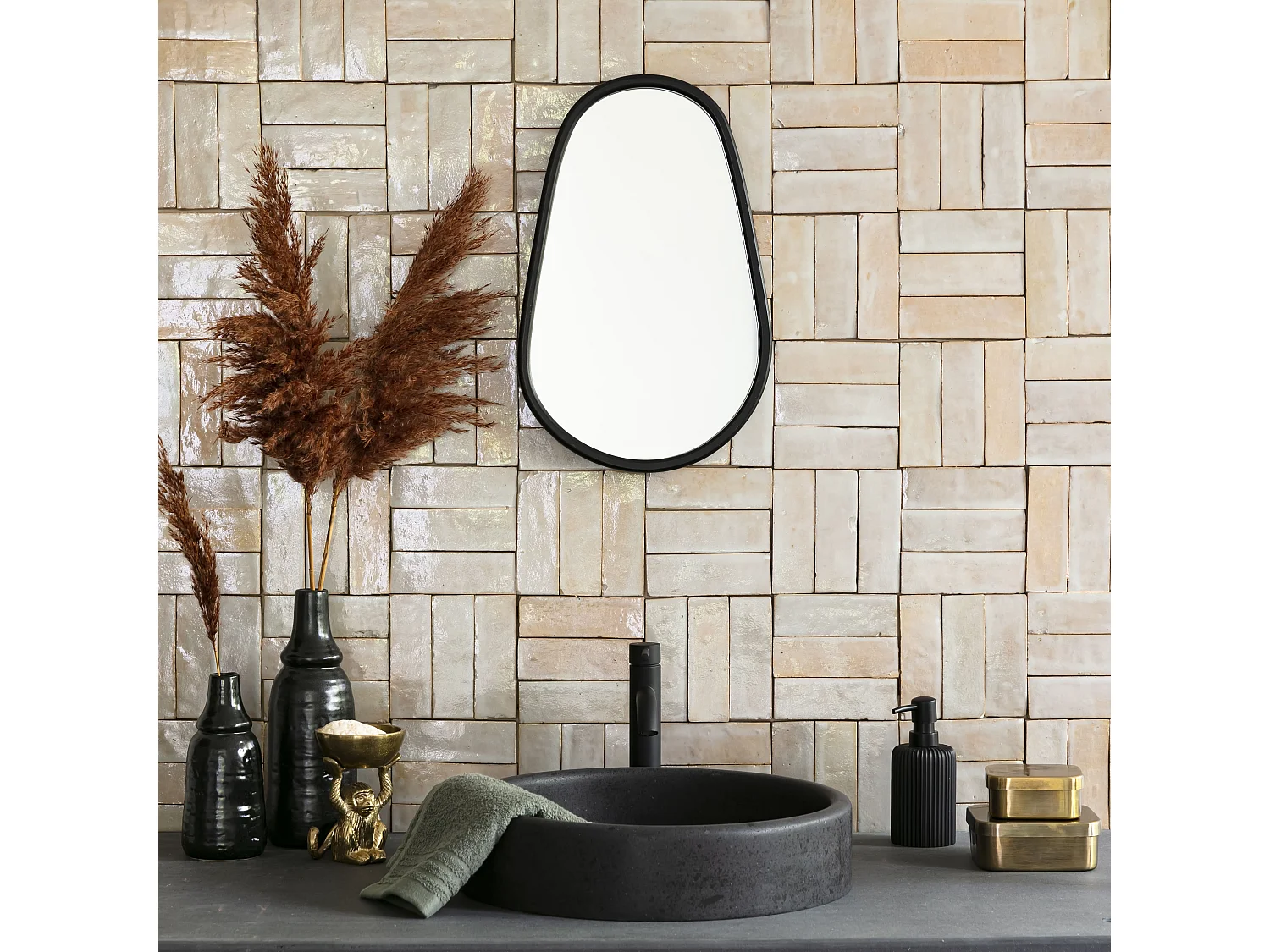 Carrelage Zellige Marocain Gris Beige 5x15 cm (vendu par 1 m²) - RO'MA NATURE