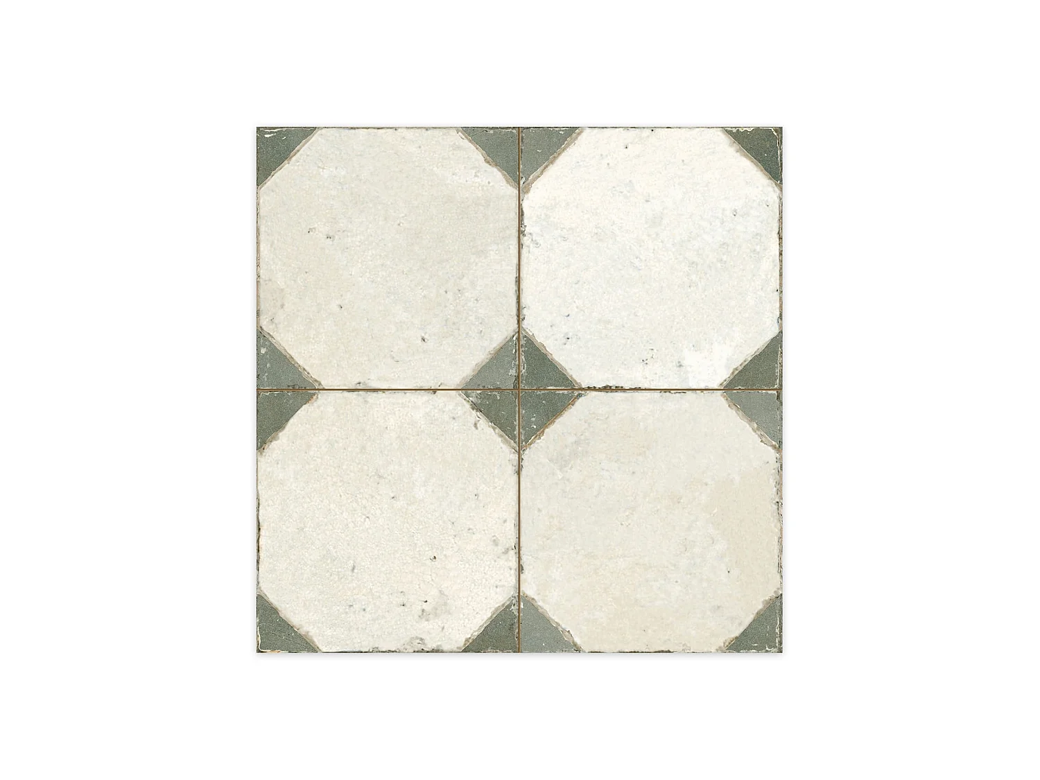 Carrelage Vintage Vert Cabochon 45x45x0,95 cm Calvero - Sol et mur intérieur (vendu par carton de 1 m²) - RO'MA CARRELAGE