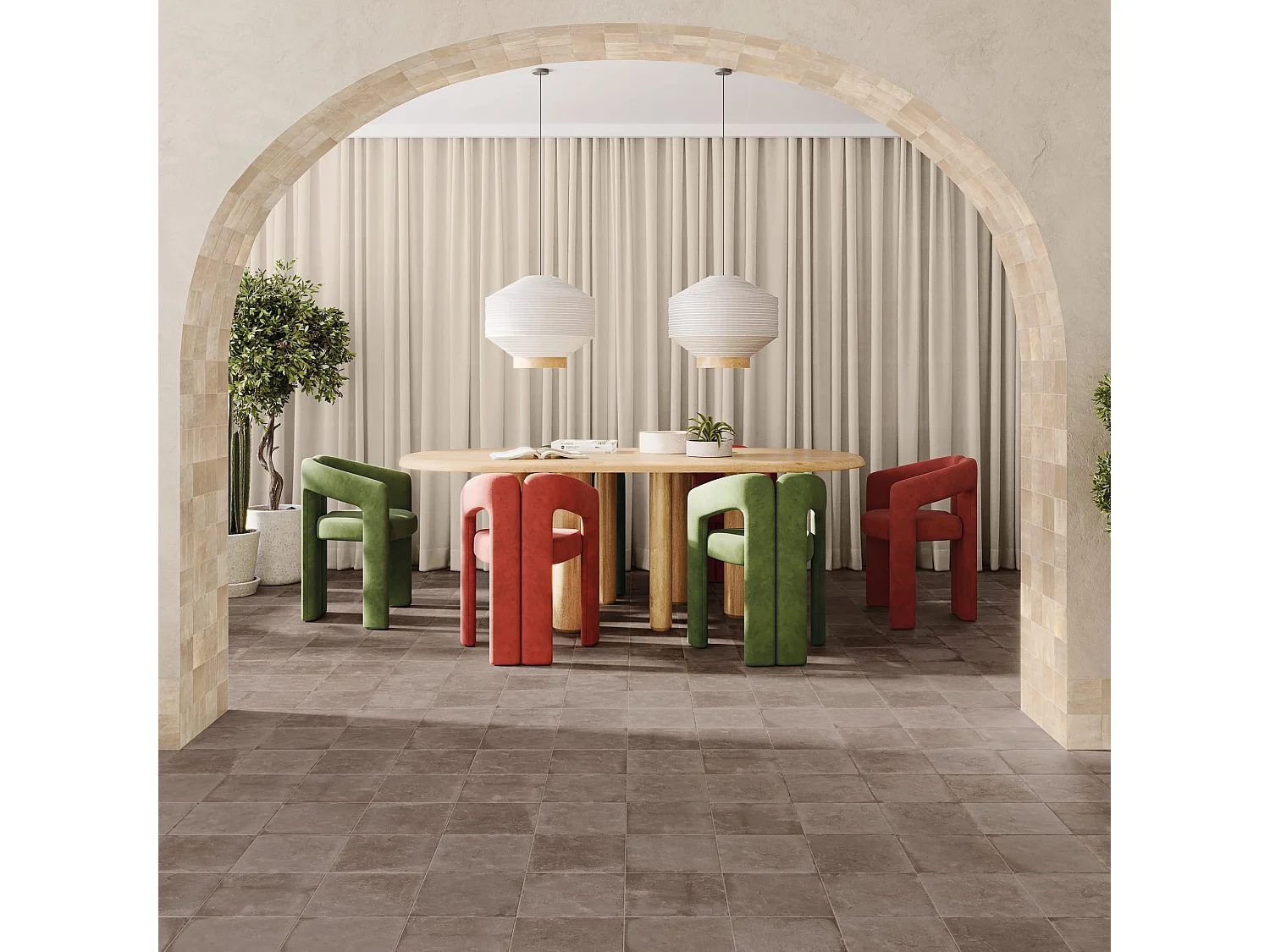 Carrelage effet Terre cuite Terracotta Foncé 22,3x22,3x0,9 cm Argelio - Sol et mur intérieur (vendu par carton de 0,65 m²) - RO'MA CARRELAGE