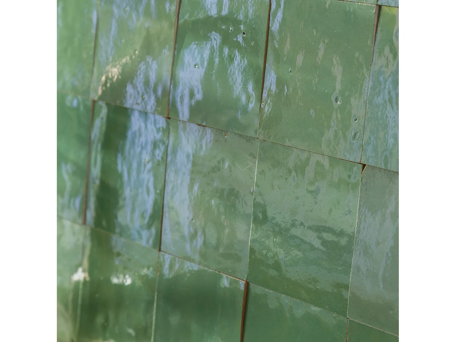 Carrelage Zellige Marocain Vert d'eau 10x10 cm (vendu par 1 m²) - RO'MA NATURE