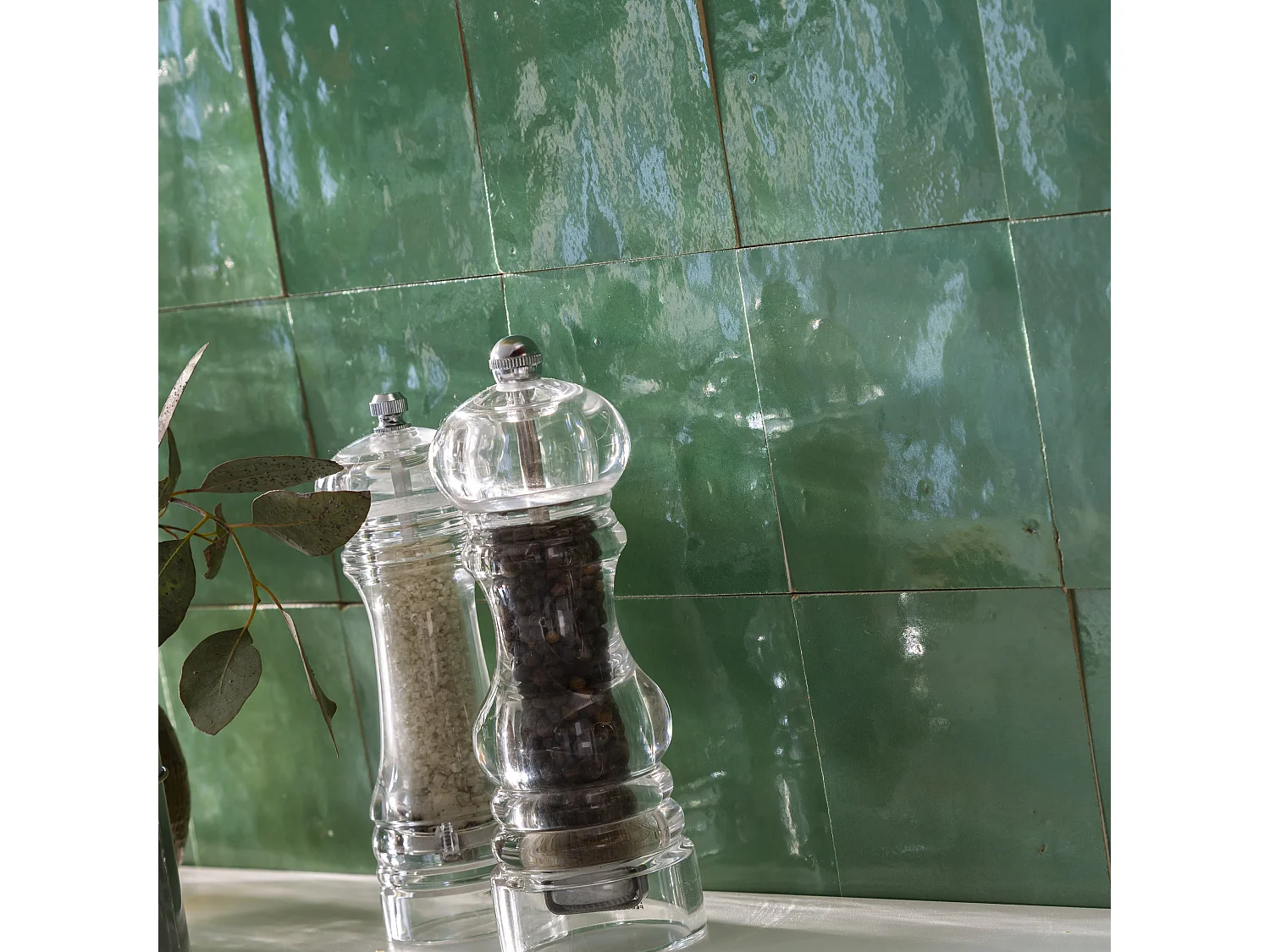 Carrelage Zellige Marocain Vert d'eau 10x10 cm (vendu par 1 m²) - RO'MA NATURE