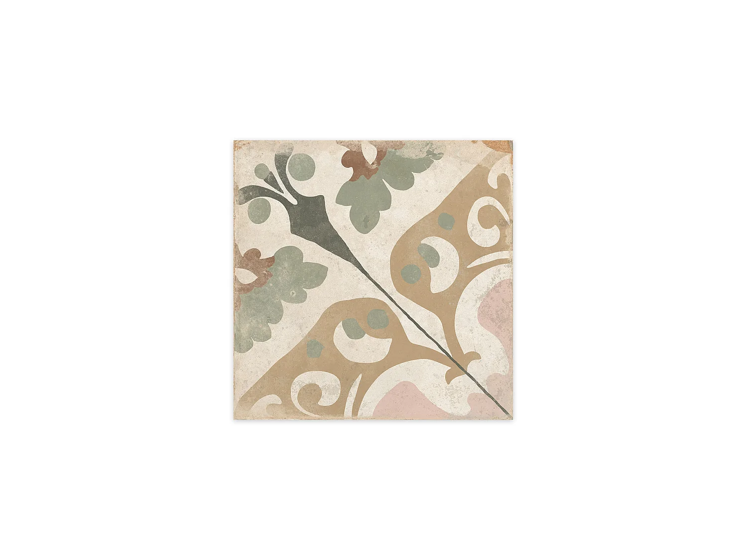 Carrelage Vintage effet Carreau ciment Argile 22,3x22,3x0,9 cm Virelia - Sol et mur intérieur (vendu par carton de 0,65 m²) - RO'MA CARRELAGE