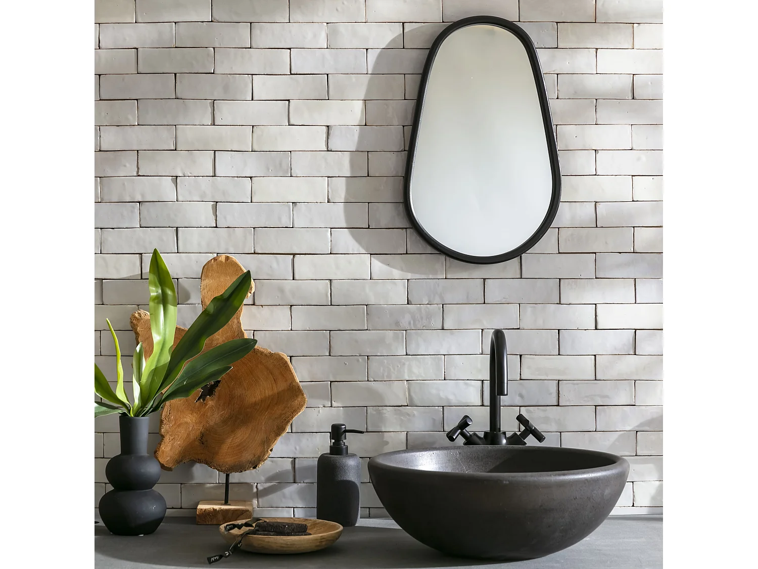 Carrelage Zellige Marocain Gris Cielo 5x15 cm (vendu par 1 m²) - RO'MA NATURE