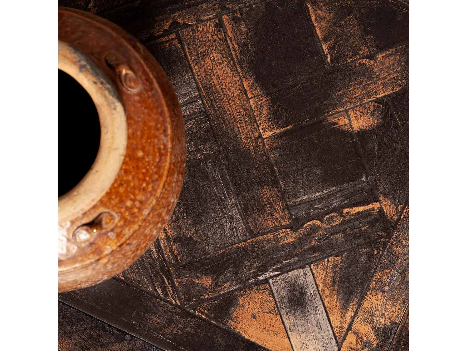Carrelage Vintage effet Parquet Bois Noir Vieilli Versailles 45x45x0,95 cm Virelno - Sol intérieur (vendu par carton de 1 m²) - RO'MA CARRELAGE