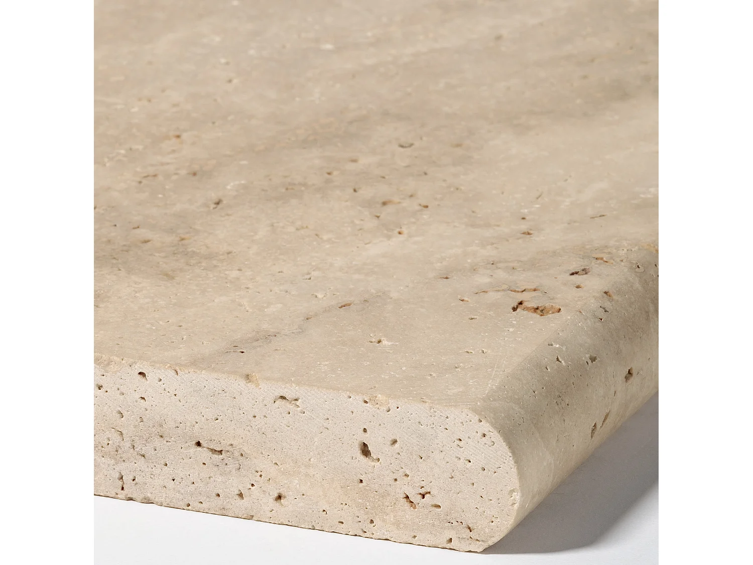 Margelle de piscine Travertin Beige Nuancé 100x33x3 cm Bord 1/2 Rond (à l'unité) - RO'MA NATURE