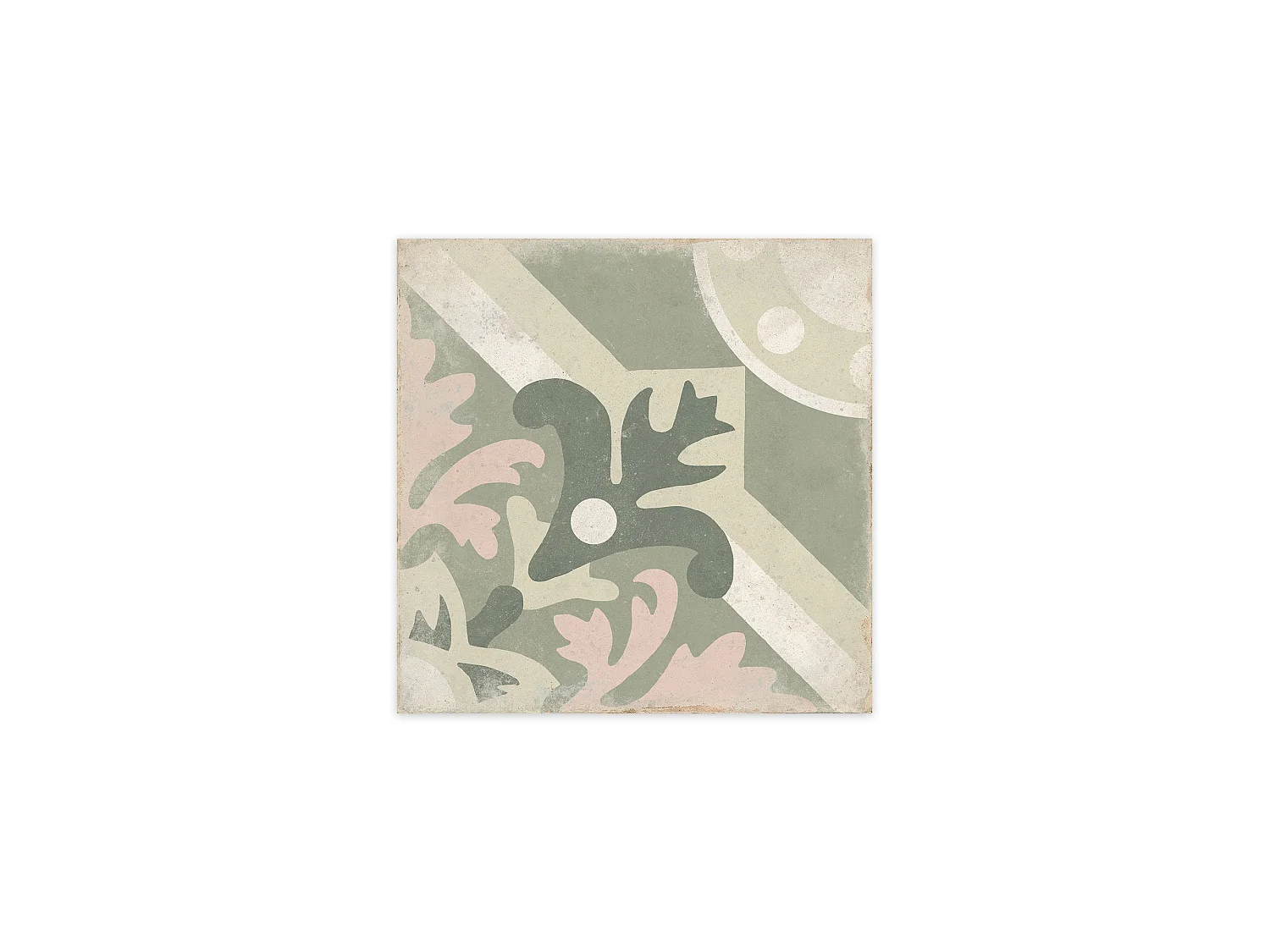 Carrelage Vintage effet Carreau ciment Sauge 22,3x22,3x0,9 cm Virelia - Sol et mur intérieur (vendu par carton de 0,65 m²) - RO'MA CARRELAGE