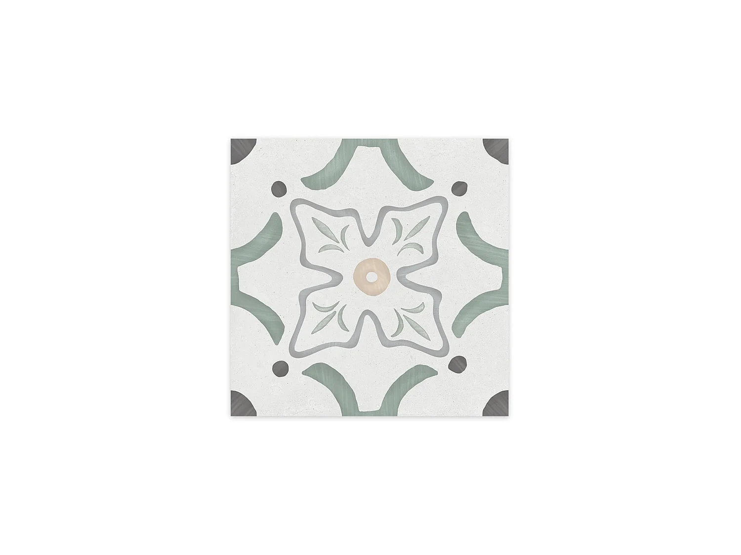Carrelage effet Carreau ciment Sorella Vert 22,3x22,3x0,9 cm Ventoril - Sol et mur intérieur (vendu par carton de 0,65 m²) - RO'MA CARRELAGE