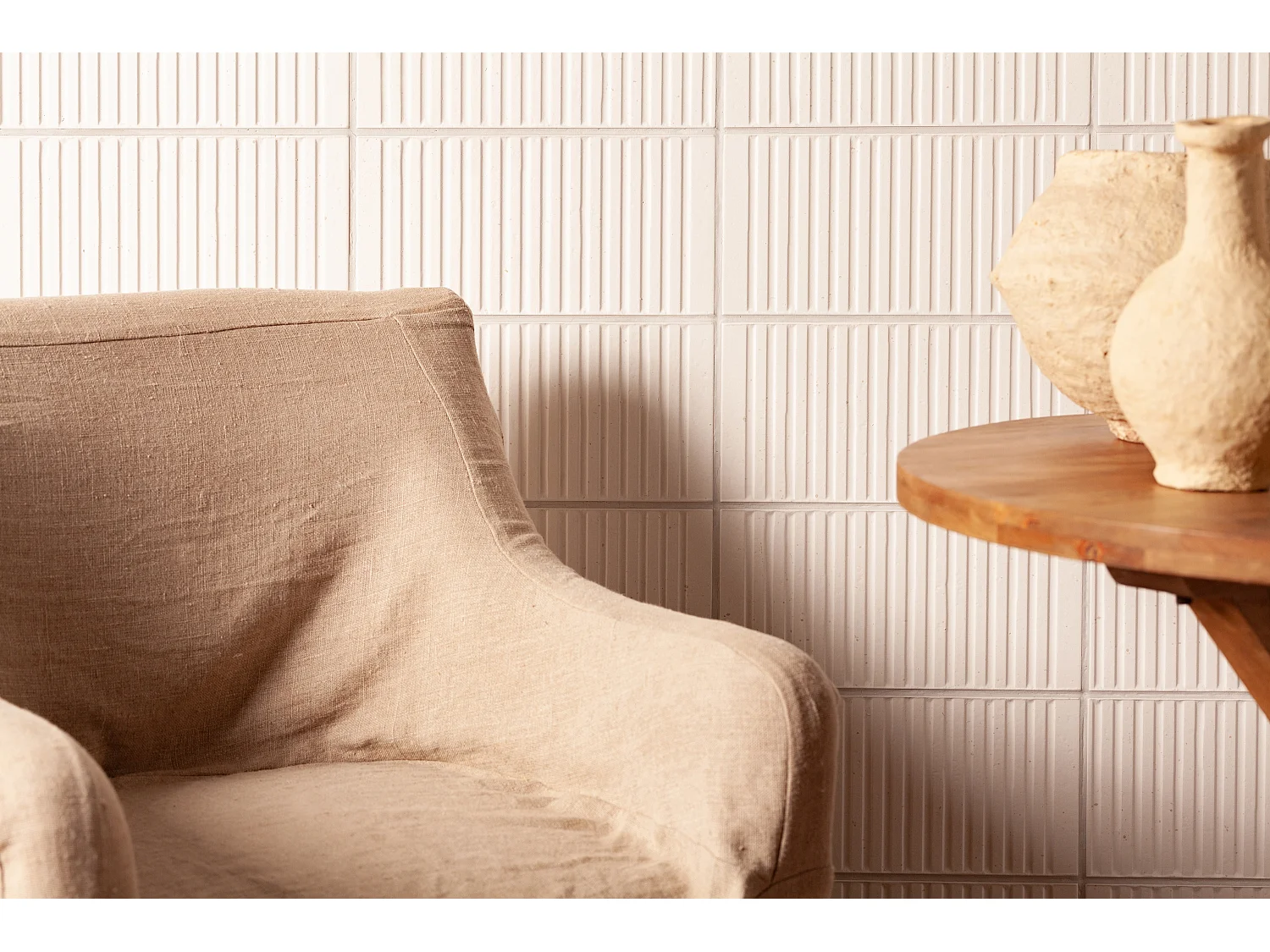 Carrelage Vintage Blanc Linea 40x20x1,03 cm Tavira - Mur intérieur (vendu par carton de 0,96 m²) - RO'MA CARRELAGE