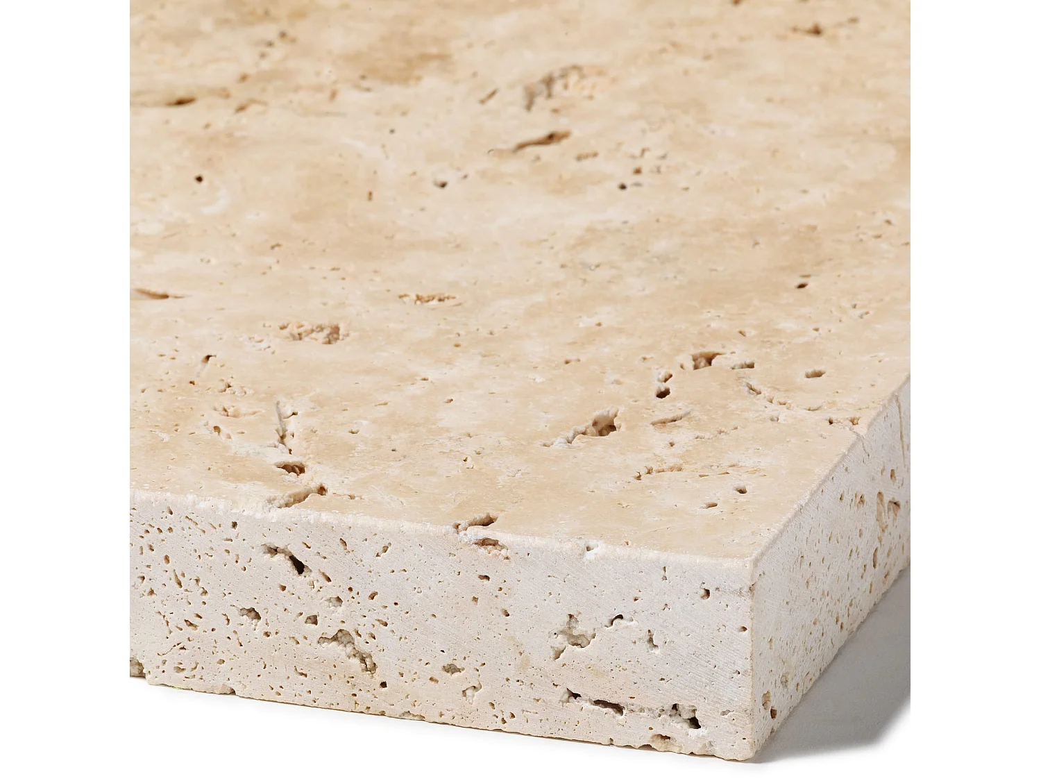 Margelle de piscine Travertin Beige Clair 61x33x3 cm Bord Droit (à l'unité) - RO'MA NATURE