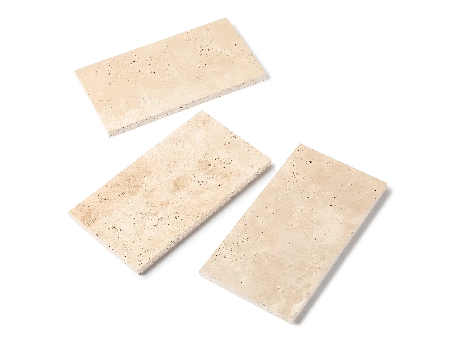 Margelle de piscine Travertin Beige Clair 61x33x3 cm Bord Droit (à l'unité) - RO'MA NATURE