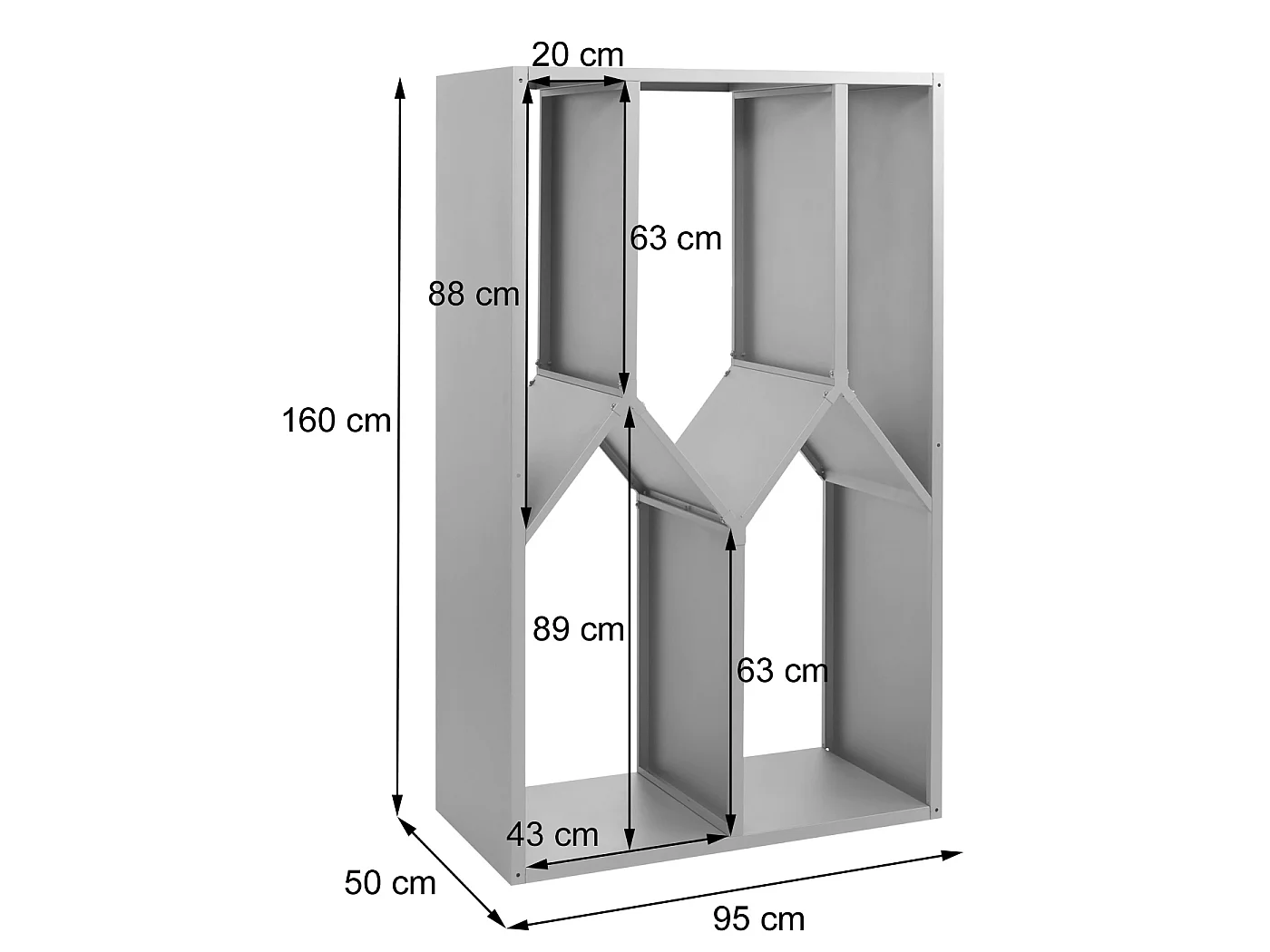 Stockage de bois de chauffage MCW-P76,  anthracite