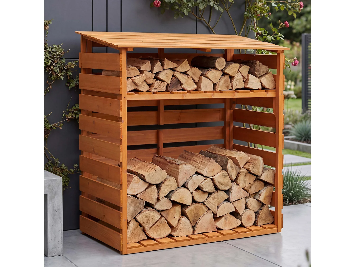 Stockage de bois de chauffage MCW-Q16,  naturel