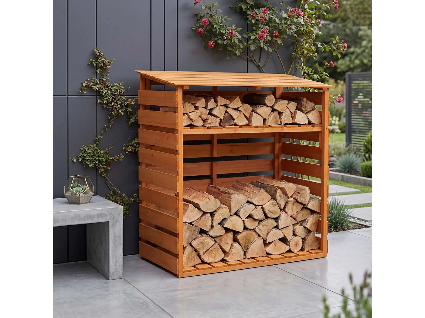 Stockage de bois de chauffage MCW-Q16,  naturel
