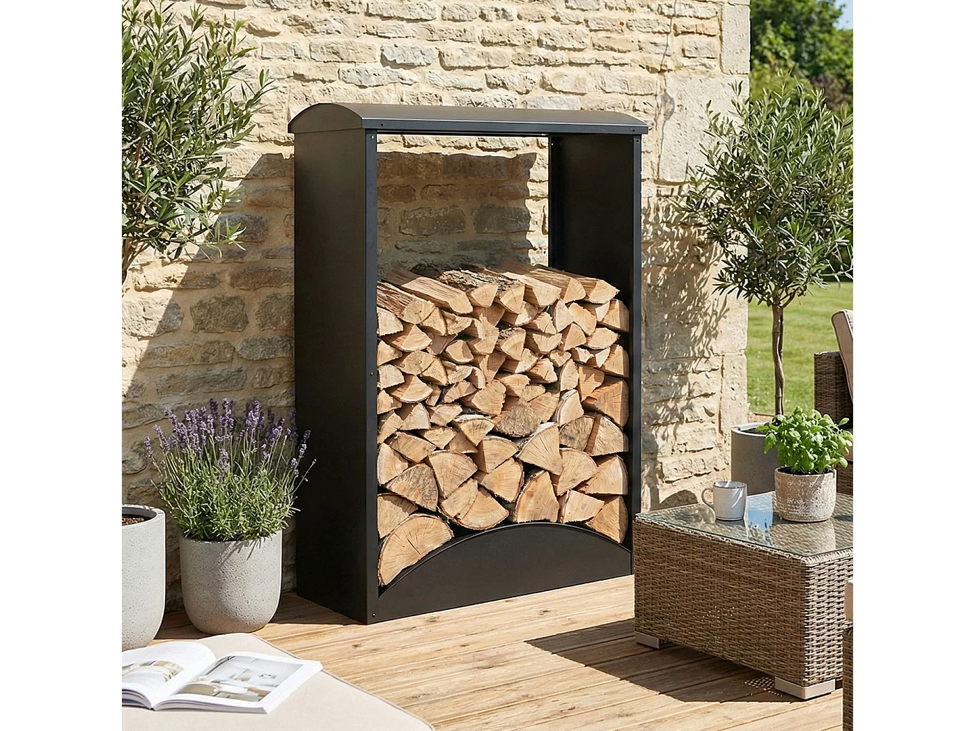 Stockage de bois de chauffage MCW-P77,  anthracite