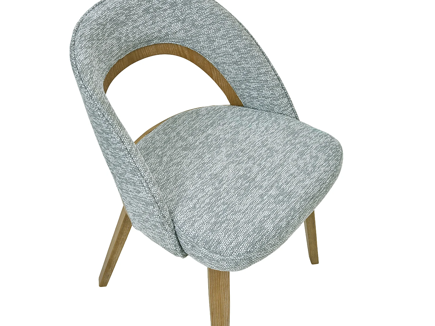 Chaise de salle à manger POISE en contreplaqué et tissu 54x58,5x79,5 (lot de 2)
