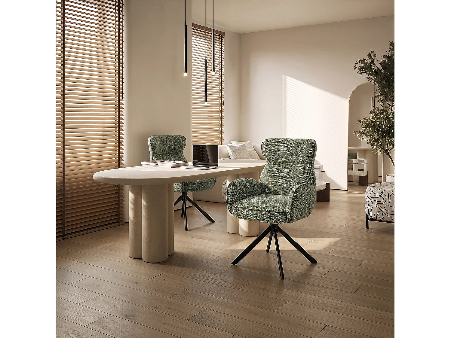 Chaise de salle à manger FOCUS en métal et tissu 63x65x90,5 (lot de 2)