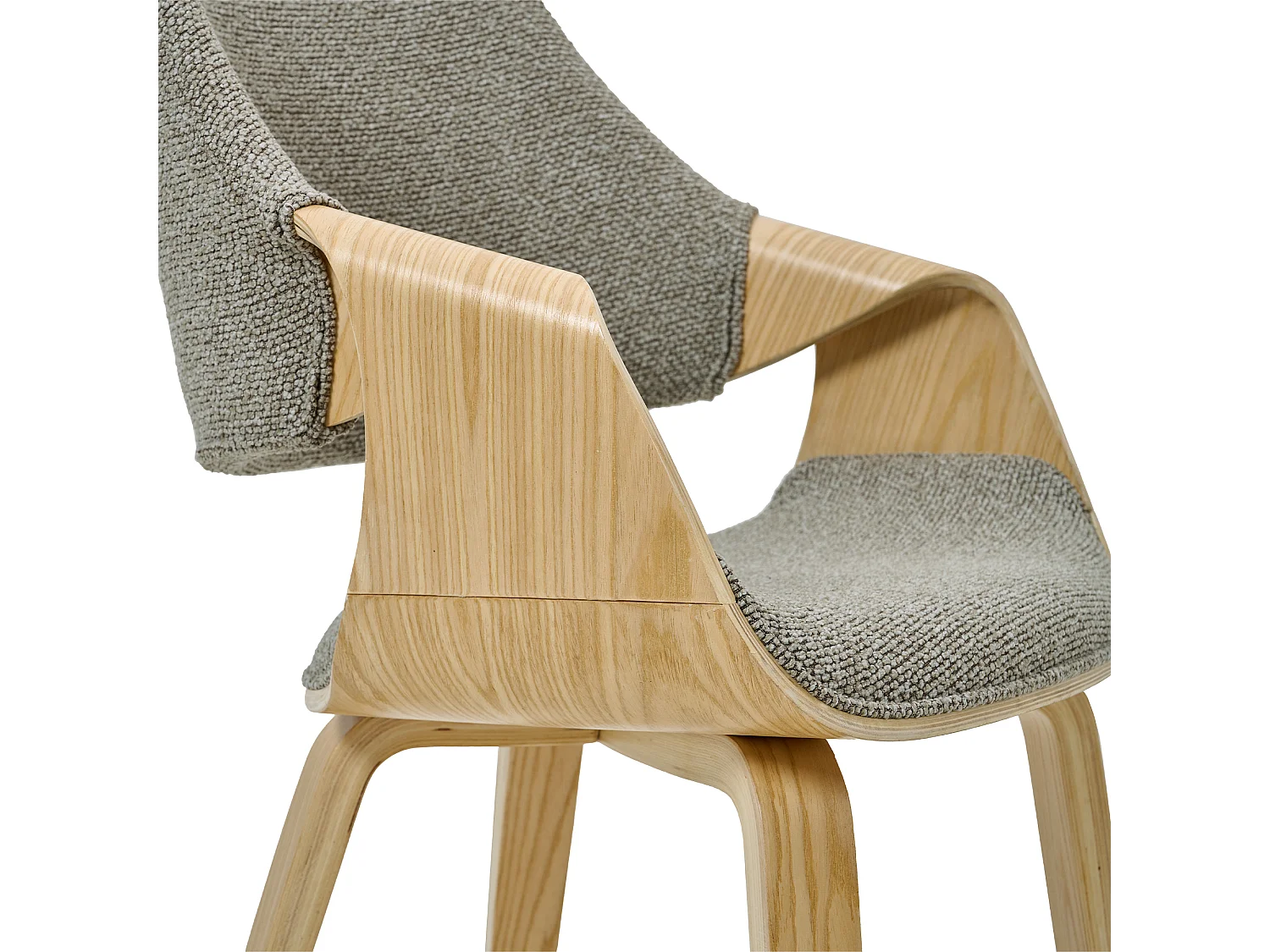 Chaise de salle à manger EMBRACE CUDDIE en chêne et tissu 55x56x82 (lot de 2)