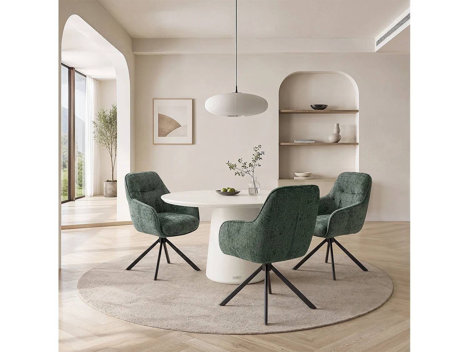 Chaise de salle à manger AURA en métal et tissu 67x62x89 (lot de 2)
