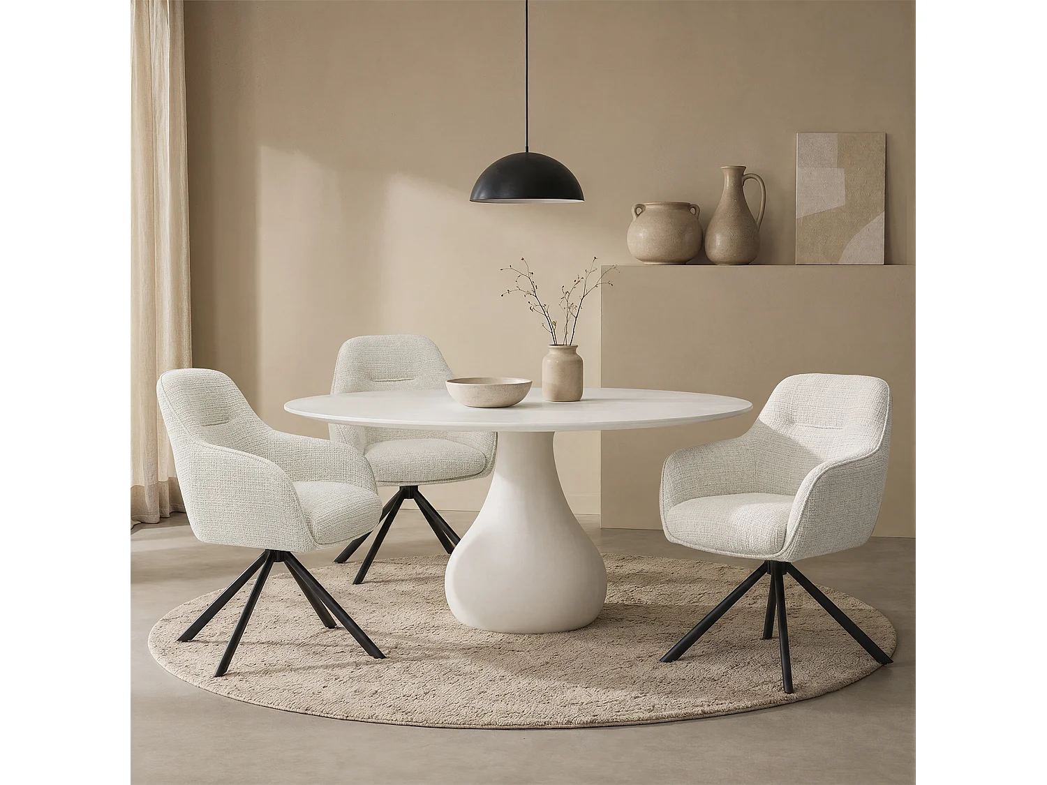 Chaise de salle à manger AURA en métal et tissu 67x62x89 (lot de 2)