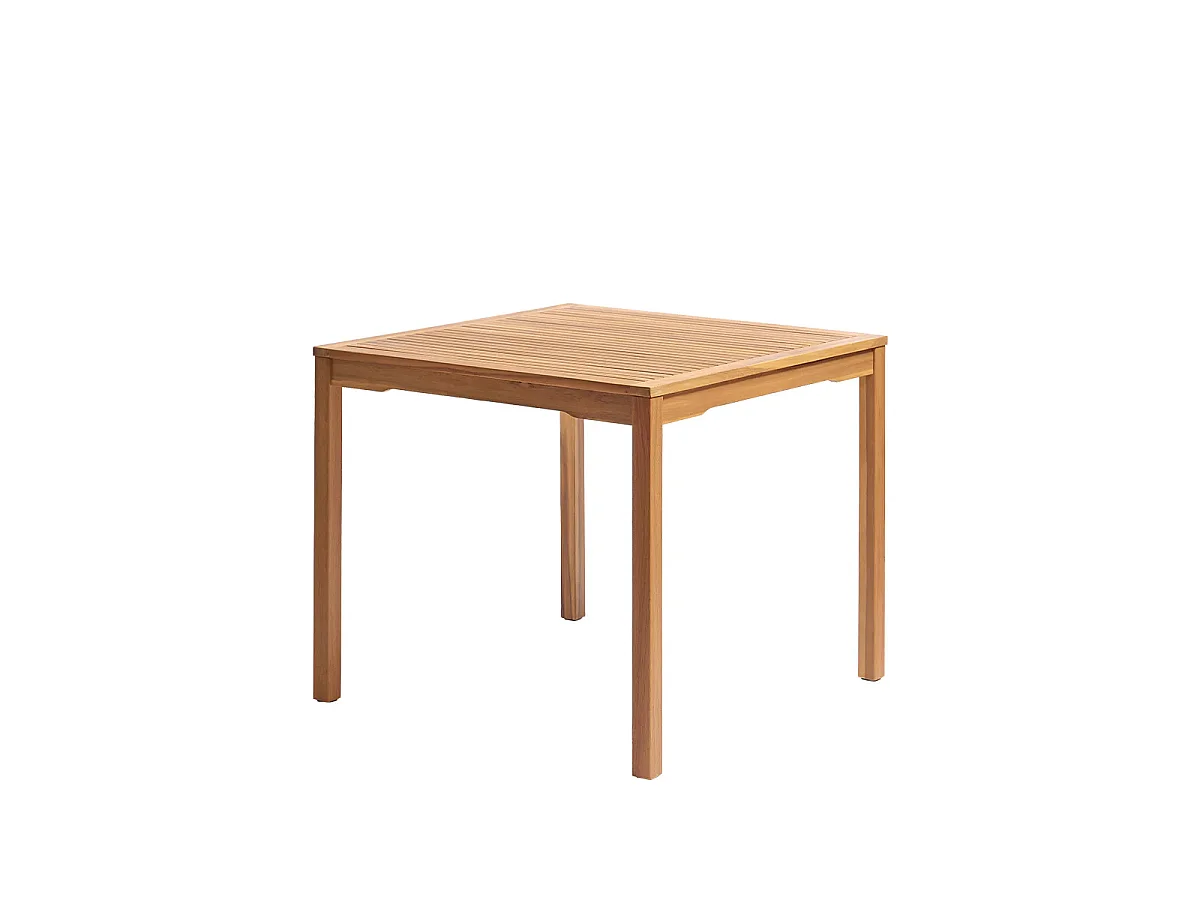 Table de jardin carrée en acacia massif huilé 2/4P PRAIA