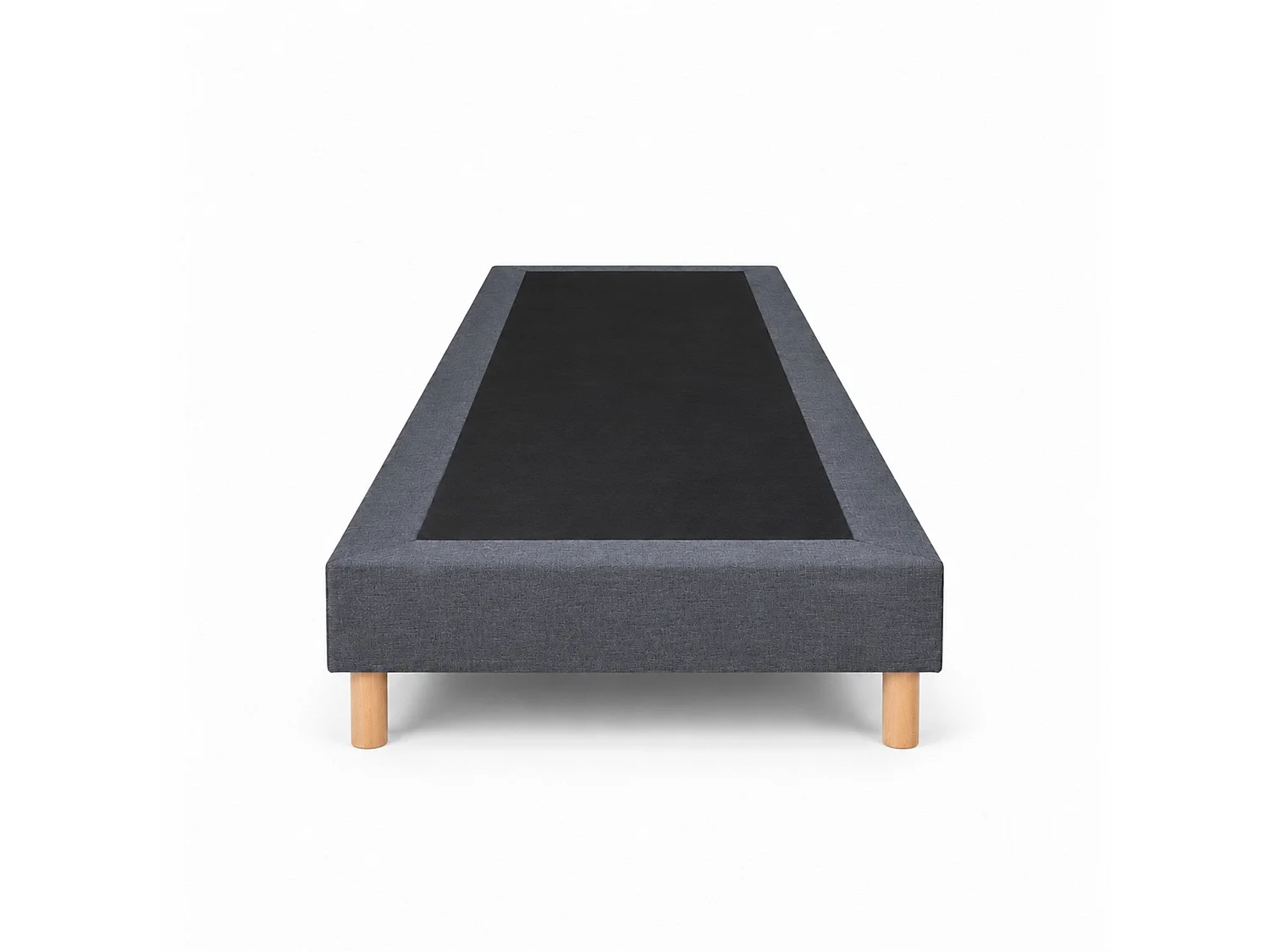 Sommier tapissier déco 80x200 cm Gris - Hauteur 30 cm - Pieds inclus
