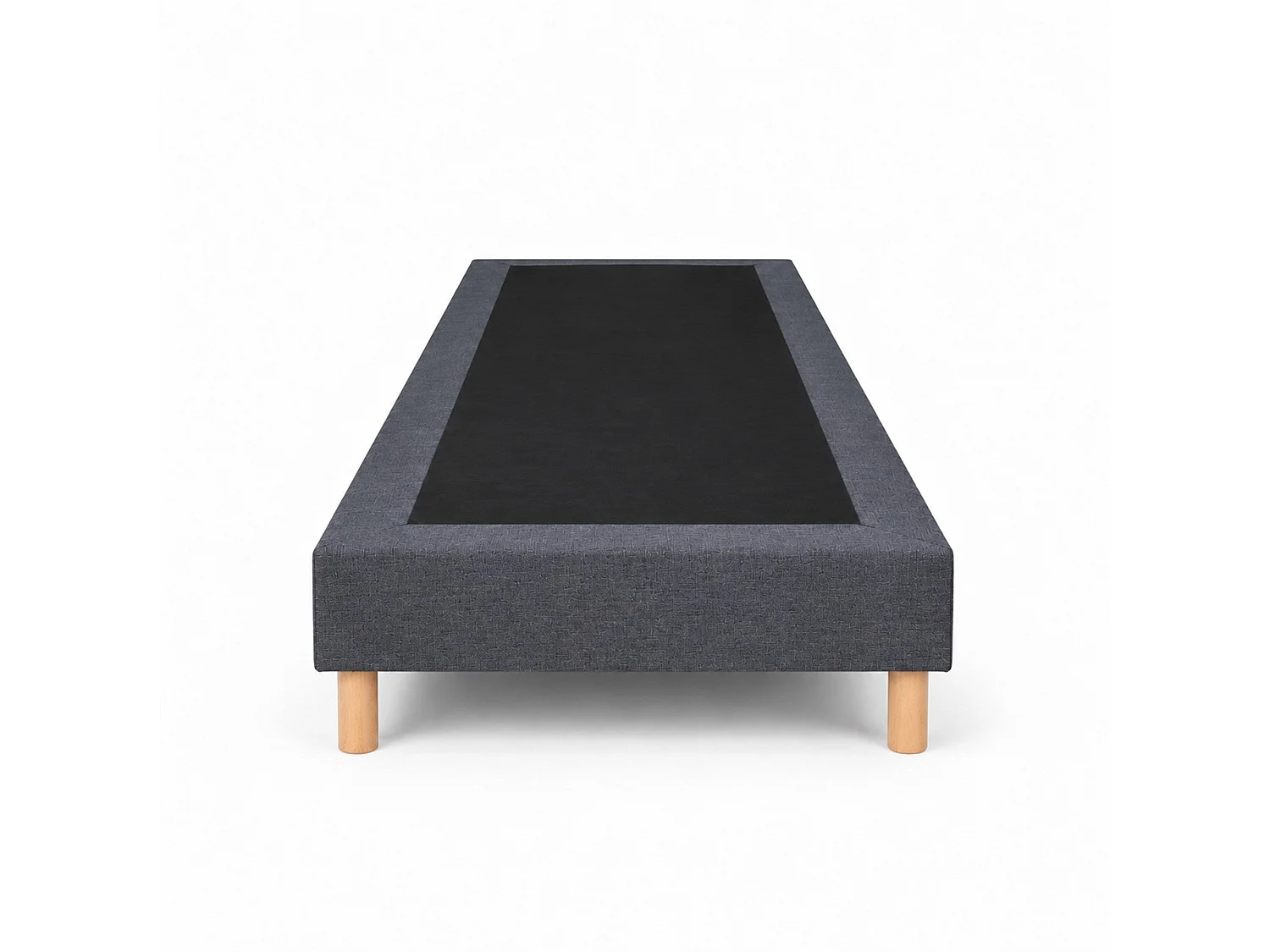 Sommier tapissier déco 70x190 cm Gris - Hauteur 30 cm - Pieds inclus