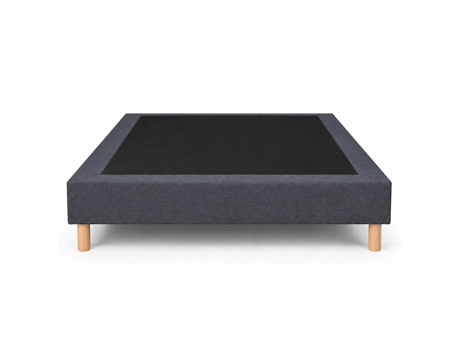 Sommier tapissier déco 160x200 cm Gris - Hauteur 30 cm - Pieds inclus