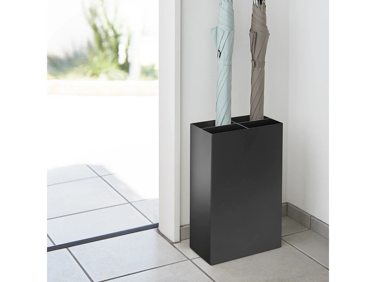 Elegante Soporte de Paraguas Grande H36 cm - Diseño Inteligente Ahorrador de Espacio, Capacidad para 8 Paraguas, Acero y Polipropileno, Fabricado en Japón