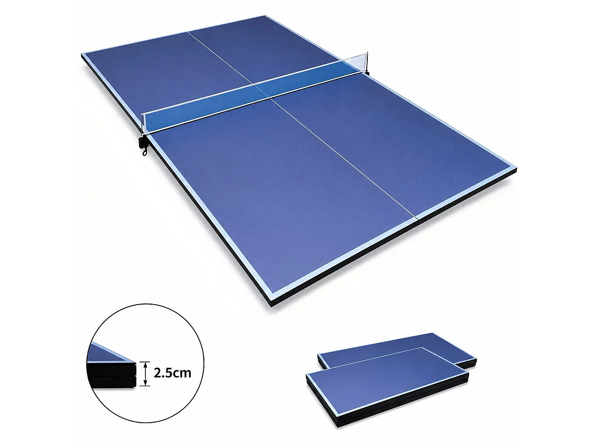 Opvouwbaar en Draagbaar XXL Tafeltennisbladen 243x122 cm - Uitneembaar Blauw MDF Paneel voor Binnen en Buiten