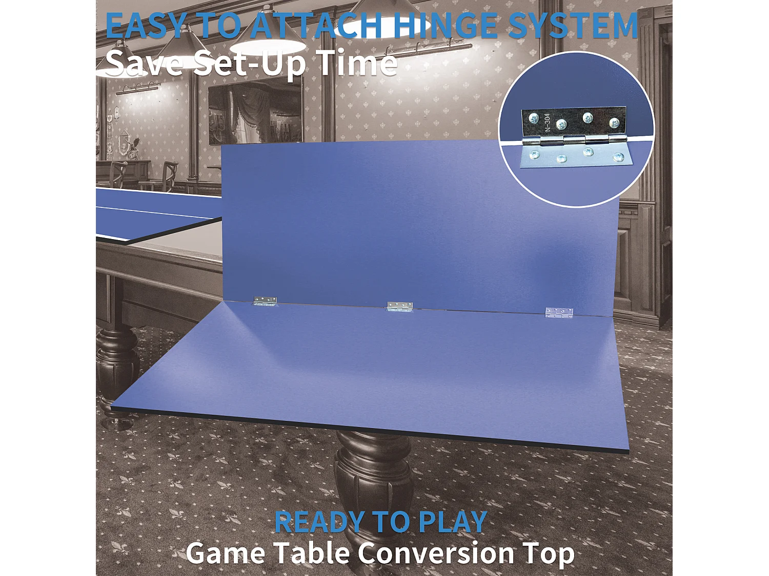 Opvouwbaar en Draagbaar XXL Tafeltennisbladen 243x122 cm - Uitneembaar Blauw MDF Paneel voor Binnen en Buiten