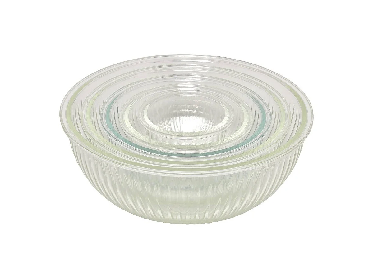 Lot de 5 Saladiers en Verre 2 en 1 "KeepEat" 26cm Transparent