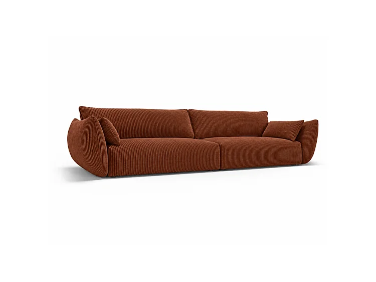 BONS 4-Sitzer Sofa 248 cm modular rostfarben POSO 39 Cordstoff Wohnzimmer