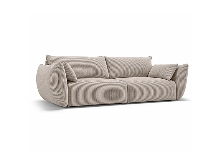 Sofa BONS 3-osobowa 208 cm modułowa beżowa POSO 2 sztruks do salonu