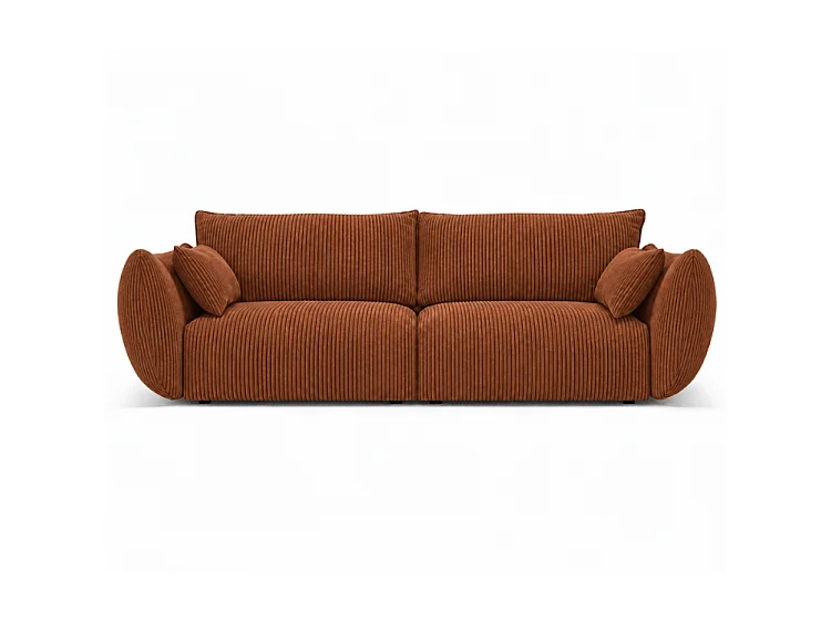 BONS 3-Sitzer Sofa 208 cm modular rostfarben POSO 39 Cordstoff Wohnzimmer