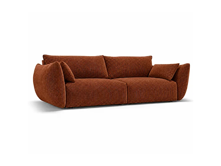 BONS 3-Sitzer Sofa 208 cm modular rostfarben POSO 39 Cordstoff Wohnzimmer