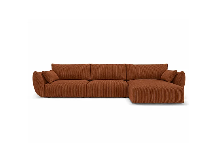 BONS Ecksofa modular rostfarben 308x170 cm POSO 39 Cordstoff rechts