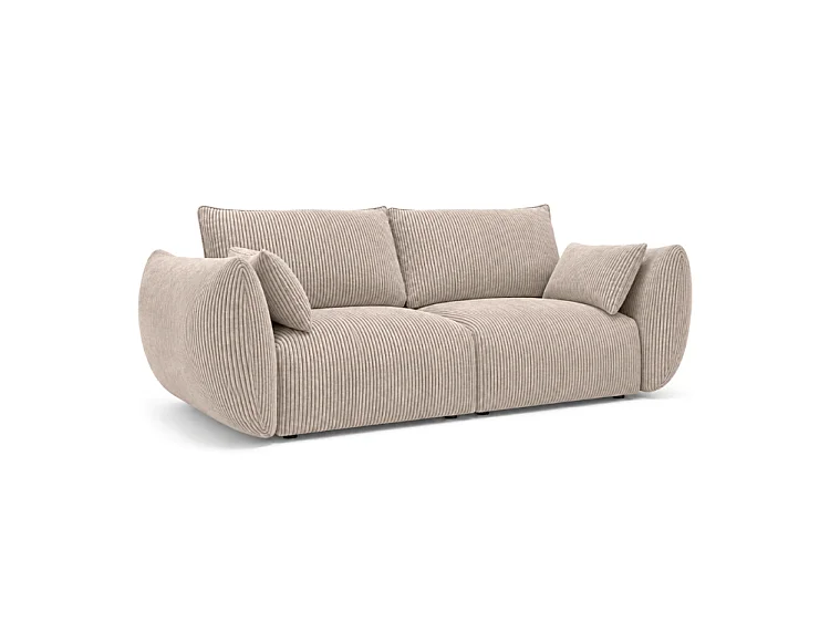 BONS 2-Sitzer Sofa 180 cm modular beige POSO 2 Cordstoff Wohnzimmer