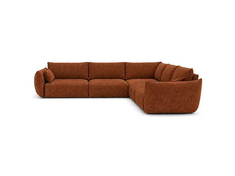 Großes BONS Ecksofa modular rostfarben 286x286 cm POSO 39 Cordstoff universal